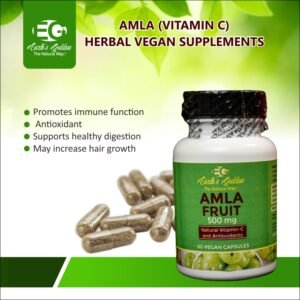 Amla/Amalaki (Natural Vitamin C ), Natural Antioxidant for Immune Support, 60 Vegan Capsules, 500mg, Vegan Capsule