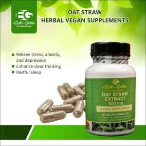 Oat Straw (Avena Sativa)- Promoting Nervous System Health - Natural Formula Supporting Overall Wellness - 60 Vegan Capsules, 500 mg.