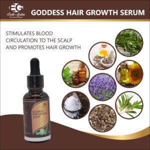 GODDESS Hair Growth Serum for Fast Longer Hair - - Best Hair Growth Oil with Rosemary, Fenugreek, Amla, Brahmi, Peppermint, Tea tree oil & Lavender Essential Oils for Healthier, Thicker Hair. 1 Oz.