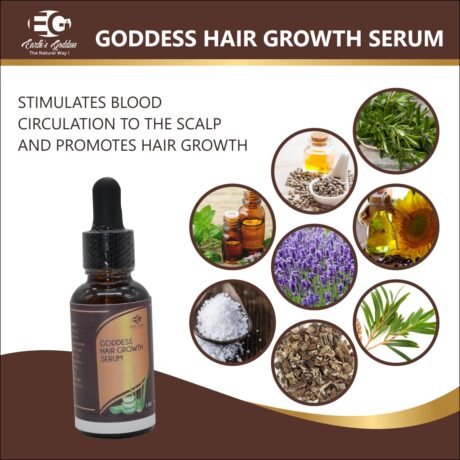 GODDESS Hair Growth Serum for Fast Longer Hair - - Best Hair Growth Oil with Rosemary, Fenugreek, Amla, Brahmi, Peppermint, Tea tree oil & Lavender Essential Oils for Healthier, Thicker Hair. 1 Oz.