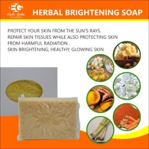 HERBAL SKIN BRIGHTENING SOAP for Dark Spots, Eye Bags, Under Eye Circles, Cleanses Skin, Evens Tone, Moisturizing & Brightening Soap with Turmeric, Carrot, Papaya, Kojic Acid oz Vegan. Handcrafted