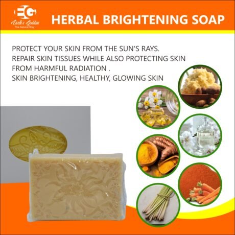 HERBAL SKIN BRIGHTENING SOAP for Dark Spots, Eye Bags, Under Eye Circles, Cleanses Skin, Evens Tone, Moisturizing & Brightening Soap with Turmeric, Carrot, Papaya, Kojic Acid oz Vegan. Handcrafted