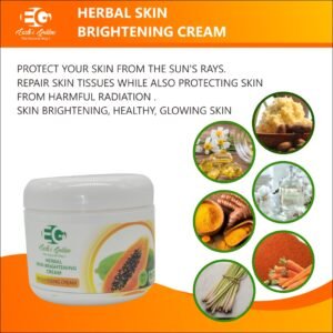 HERBAL SKIN BRIGHTENING Cream for Dark Spots, Eye Bags, Under Eye Circles, Cleanses Skin, Evens Tone, Moisturizing & Brightening Cream with Turmeric, Carrot, Papaya, Kojic Acid oz Vegan. Handcrafted. 4 Oz.