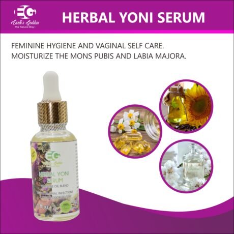 Herbal Yoni Oil. Feminine Oil, Eliminates Odor, Restores pH Balance, Heals and Soothes, 100% Natural, Herbal Yoni Blend with Tea Tree, Mint, Lemongrass, Jasmine & Chamomile Oils,1 oz
