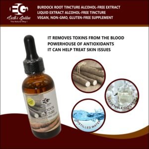 Burdock Root Tincture -Detoxes Blood, Lymph System, and Skin, Vegetable Glycerin, 2 Oz.