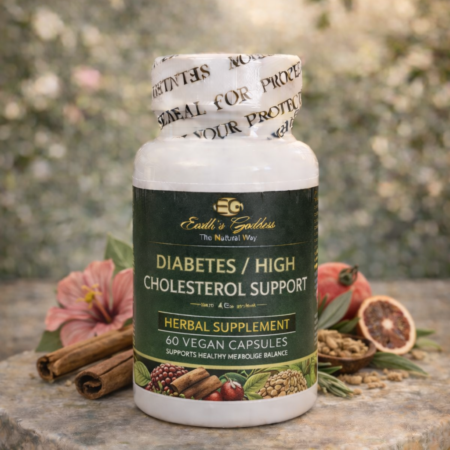 Diabetes / High Cholesterol Support Advanced Metabolic Balance Formula  60 Vegan Capsules – 1 Month Supply